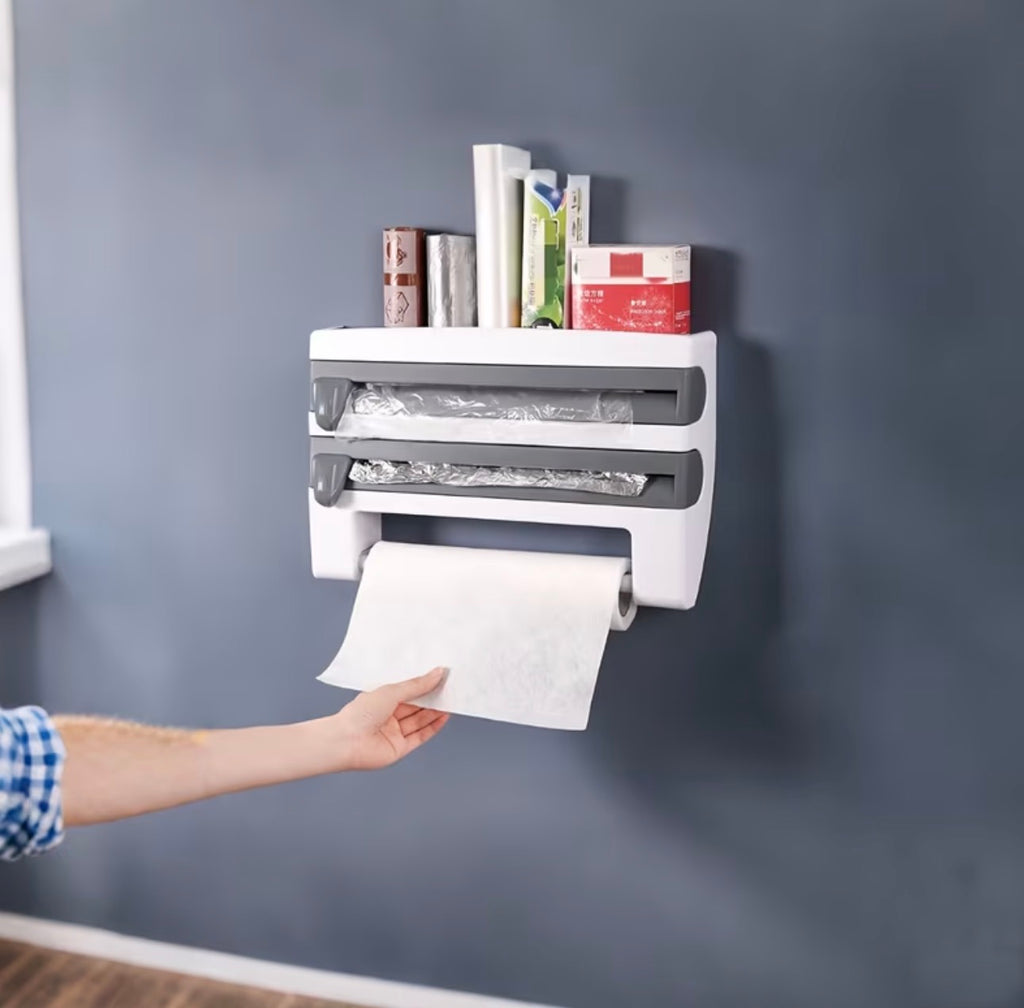 Distributeur de film étirable 3-en-1 – Coupe facile et sans gaspillage