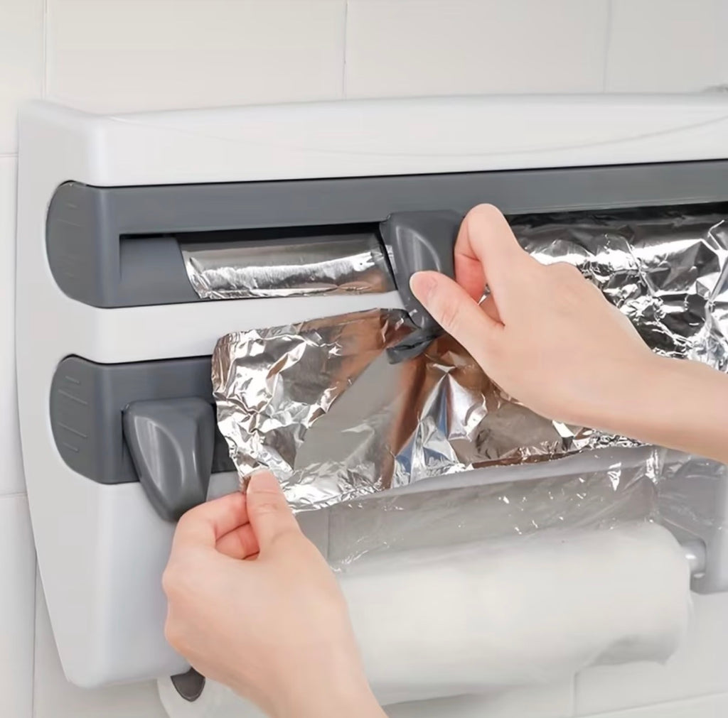 Distributeur de film étirable 3-en-1 – Coupe facile et sans gaspillage